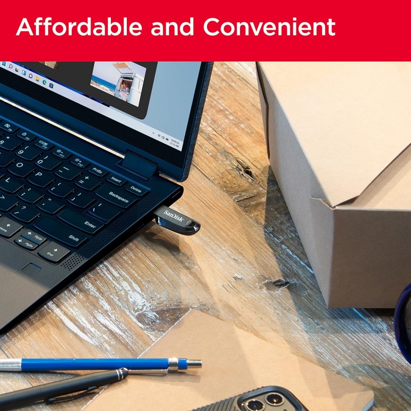 SANDISK Ultra Curve 512GB, USB 3.2, Flash Drive, 100MB/s R, Pendrive, Black (SDCZ550-512G-I35)