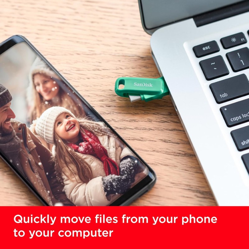 SANDISK Ultra Dual Drive Go Type-C 128GB, OTG, Upto 400MB/s, Pendrive, Absinthe Green, (SDDDC3-128G-I46GPD)