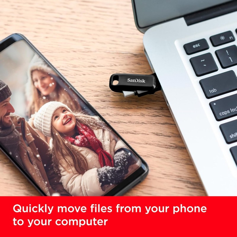 SANDISK Ultra Dual Drive Go Type-C 64GB, OTG, Upto 300MB/s, Pendrive, Black (SDDDC3-064G-I46PD)