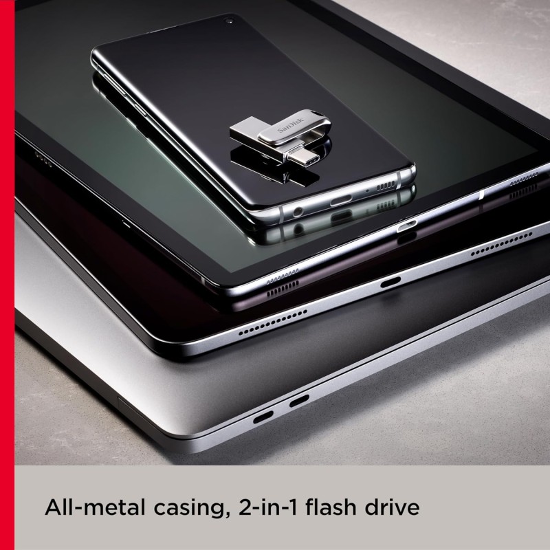 SANDISK Ultra Dual Drive Luxe Type-C 32GB, OTG, Upto 150MB/s, Pendrive, Silver (SDDDC4-032G-I35)