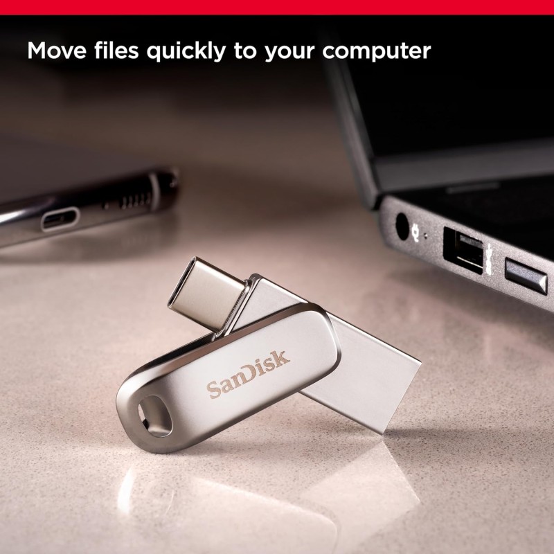 SANDISK Ultra Dual Drive Luxe Type-C 32GB, OTG, Upto 150MB/s, Pendrive, Silver (SDDDC4-032G-I35)