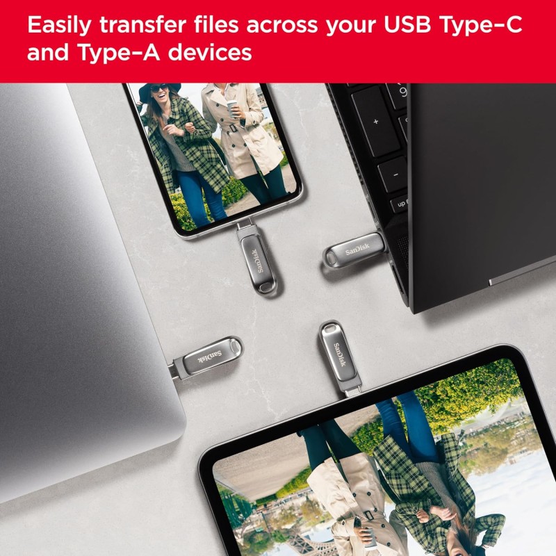SANDISK Ultra Dual Drive Luxe Type-C 512GB, OTG, Upto 400MB/s, Pendrive, Silver,(SDDDC4-512G-I35)