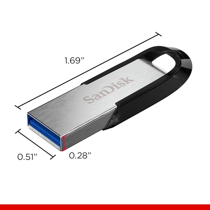 SANDISK Ultra Flair 64GB, USB 3.0, Flash Drive, Upto 150MB/s R, Pendrive, Metal (SDCZ73-064G-I35)