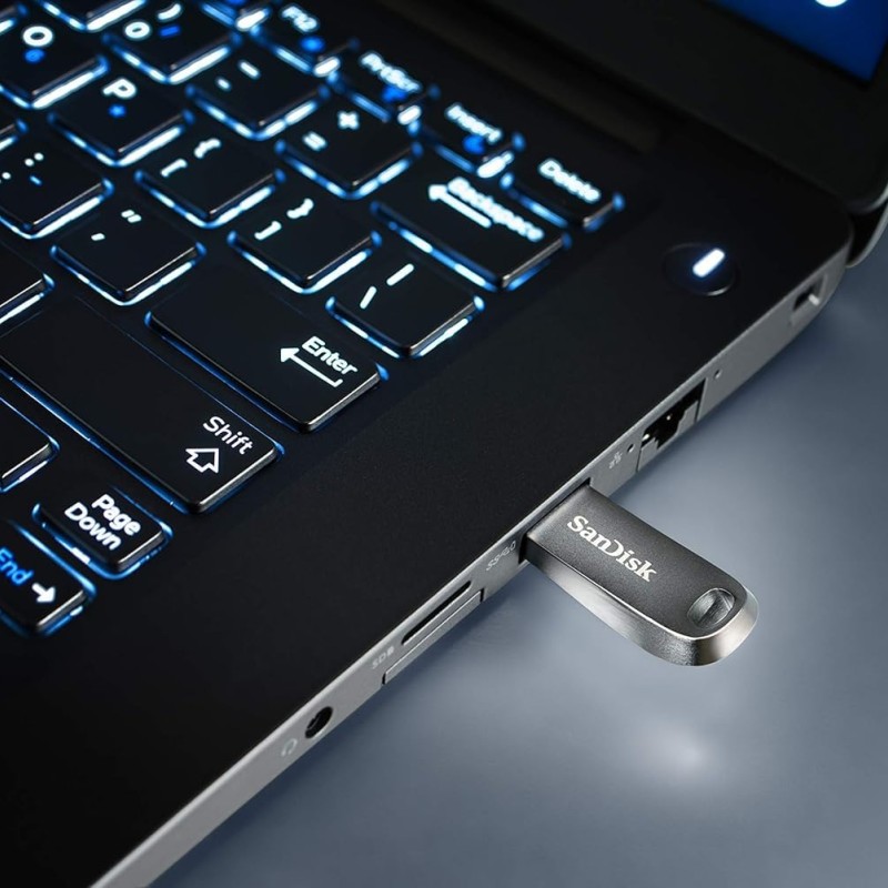 SANDISK Ultra Luxe 128GB, USB 3.2 Gen 1, Flash Drive, Upto 400MB/s R, Pendrive, Metal (SDCZ74-128G-I35)