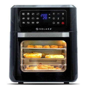 SOLARA 12L Air Fryer Oven for Home Kitchen, 1800W OTG Air Fryer Oven 12 Litre with 12 Presets, 9 Accessories Black