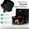 SOLARA Air Fryer For Home 4.5L with See Through Window, 10 Preset menus, 360° High Speed Air Circulation for Fry Black