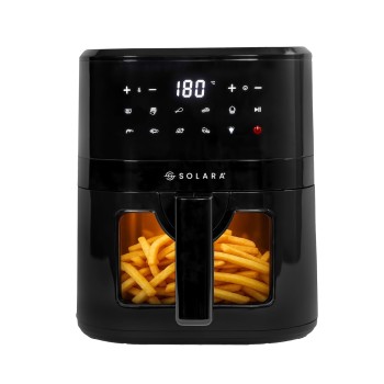 SOLARA Air Fryer For Home 4.5L with See Through Window, 10 Preset menus, 360° High Speed Air Circulation for Fry Black
