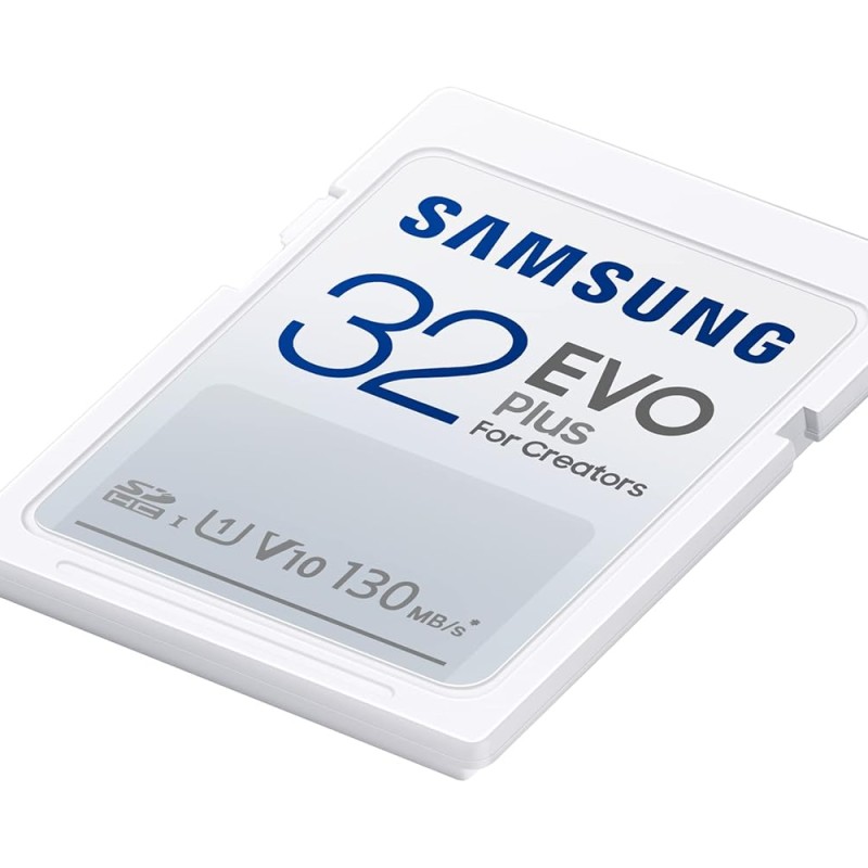 Samsung EVO Plus 32GB, SDHC, UHS-I, U1, Upto 130MB/s, FHD, Memory Card (MB-SC32K)