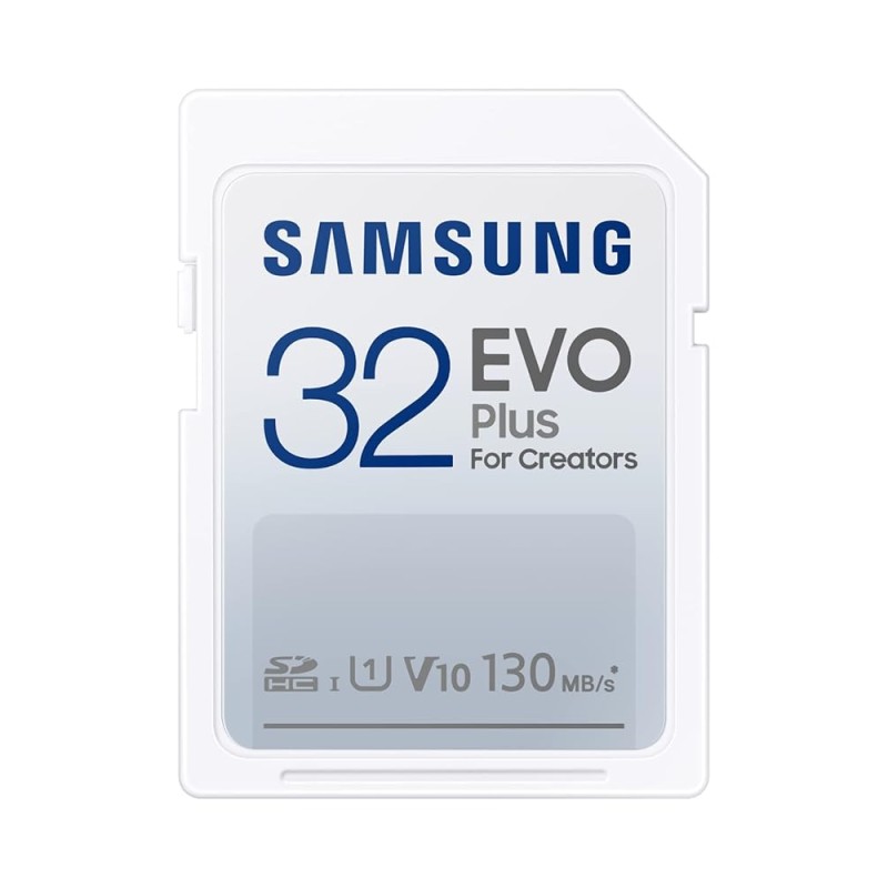 Samsung EVO Plus 32GB, SDHC, UHS-I, U1, Upto 130MB/s, FHD, Memory Card (MB-SC32K)