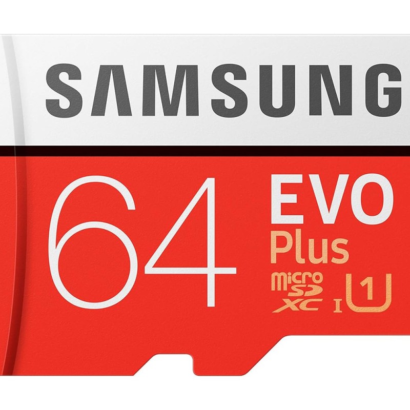 Samsung EVO Plus 64GB microSDXC UHS-I 100MB/s Full HD & 4K UHD Memory Card with Adapter (MB-MC64HA)