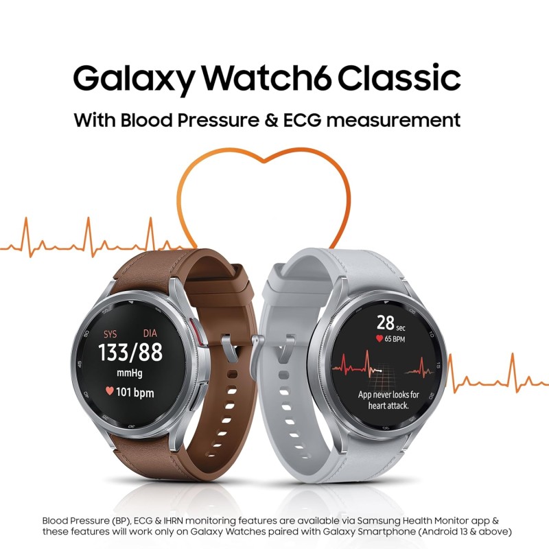 Samsung Galaxy Watch6 Classic (Smartchoice) (Black, 47mm) | Rotating Bezel | LTE | Monitor BP and ECG | Track Sleep and Health