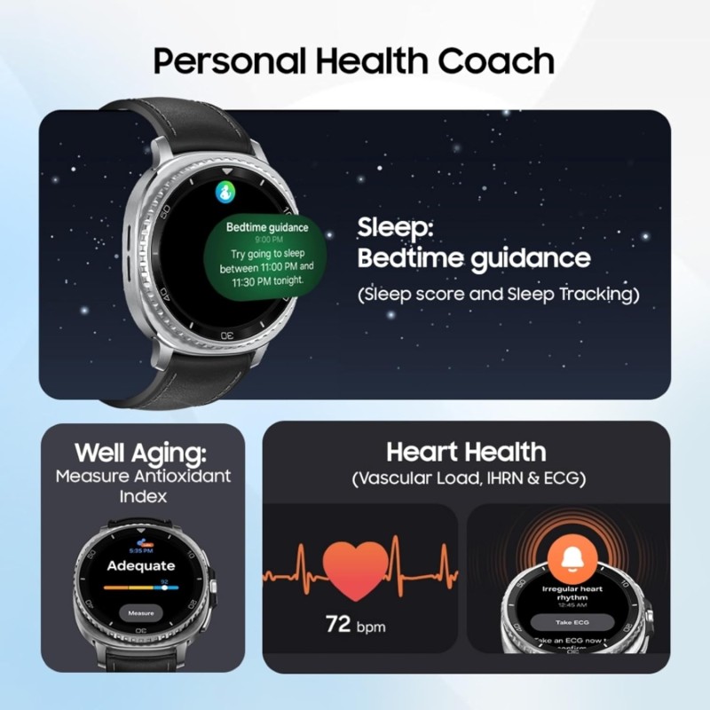 Samsung Galaxy Watch8 Classic (46mm LTE, Black) with 3nm Processor | Dual GPS | Sapphire Glass & Stainless Steel Black