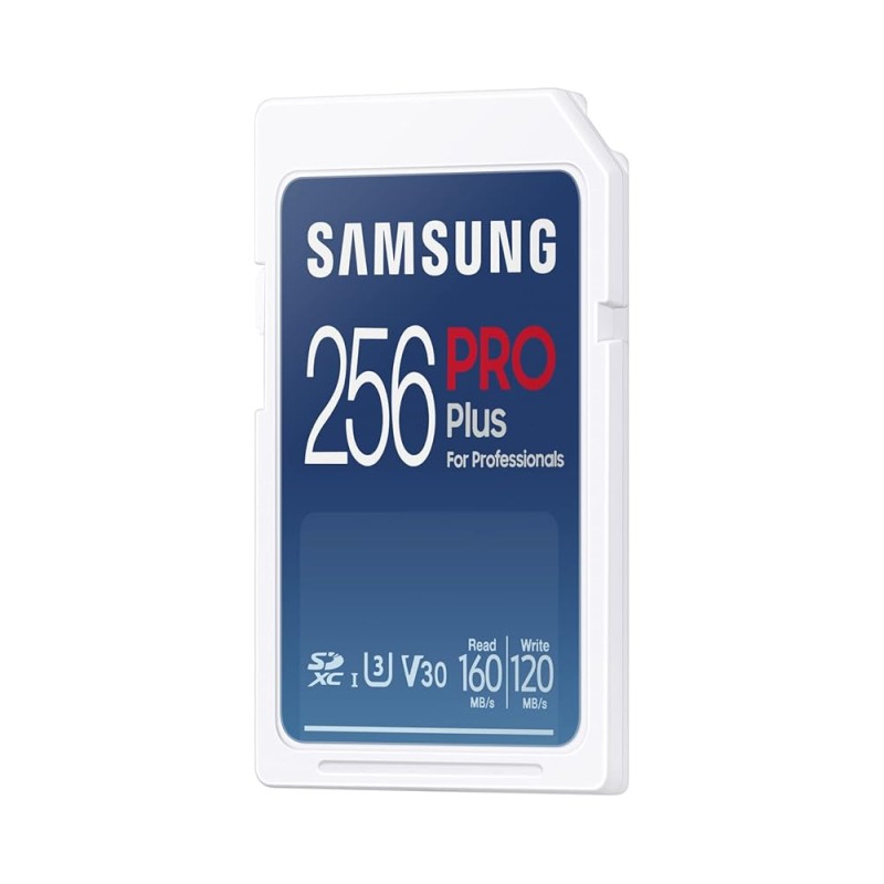 Samsung PRO Plus 256GB, SDXC, UHS-I, U3, 160&120MB/s Reads & Writes, FHD & 4K UHD, Memory Card for DSLR and mirrorless cameras (MB-SD256K)