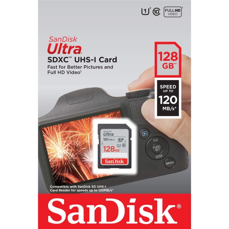 SanDisk 128GB Ultra UHS-I Class 10 U1 SDXC Memory Card, 120MB/s Read Ultra SD Card
