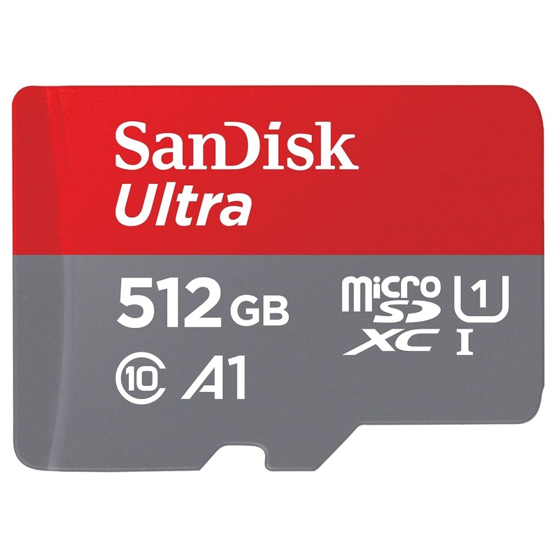 SanDisk 512GB Ultra MicroSDXC UHS-I Memory Card with Adapter - 120MB/s, C10, U1, Full HD, A1, Micro SD Card .