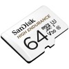 SanDisk 64GB High Endurance Video MicroSDXC Card with Adapter for Dash Cam and Home Monitoring Micro SD Card - SDSQQNR-064G-GN6IA