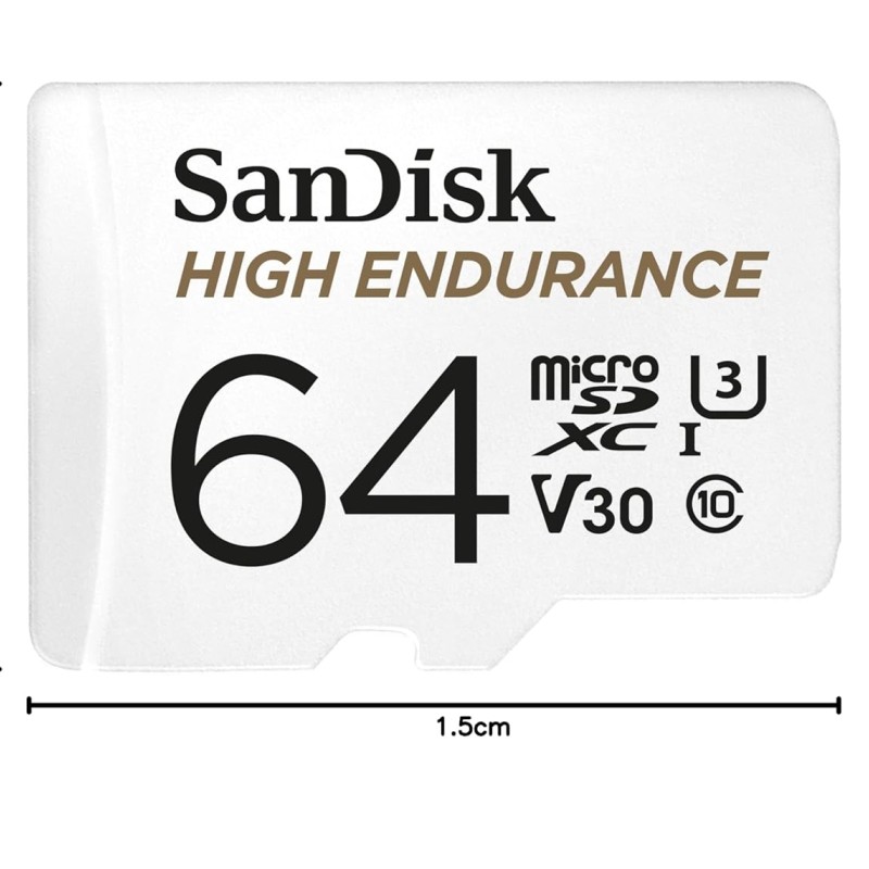 SanDisk 64GB High Endurance Video MicroSDXC Card with Adapter for Dash Cam and Home Monitoring Micro SD Card - SDSQQNR-064G-GN6IA