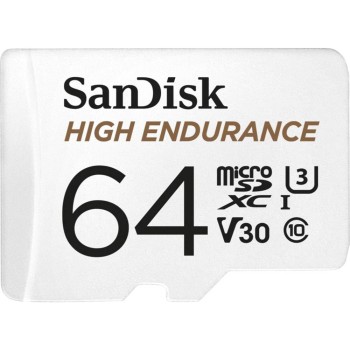 SanDisk 64GB High Endurance Video MicroSDXC Card with Adapter for Dash Cam and Home Monitoring Micro SD Card - SDSQQNR-064G-GN6IA
