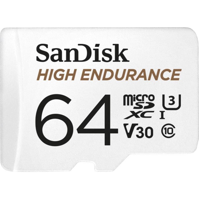 SanDisk 64GB High Endurance Video MicroSDXC Card with Adapter for Dash Cam and Home Monitoring Micro SD Card - SDSQQNR-064G-GN6IA