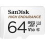 SanDisk 64GB High Endurance Video MicroSDXC Card with Adapter for Dash Cam and Home Monitoring Micro SD Card - SDSQQNR-064G-GN6IA