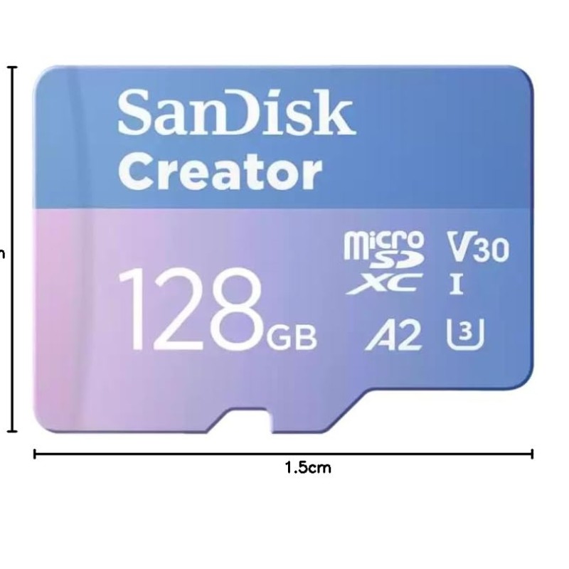 SanDisk Creator microS Card UHS-I with Adapter 128GB Up to 190MB/s Read speeds Up to 90MB/s Write Speed