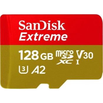 SanDisk Extreme 128GB microSDXC UHS-I, V30, 190MB/s Read,90MB/s Write, Memory Card for 4K Video on Smartphones.