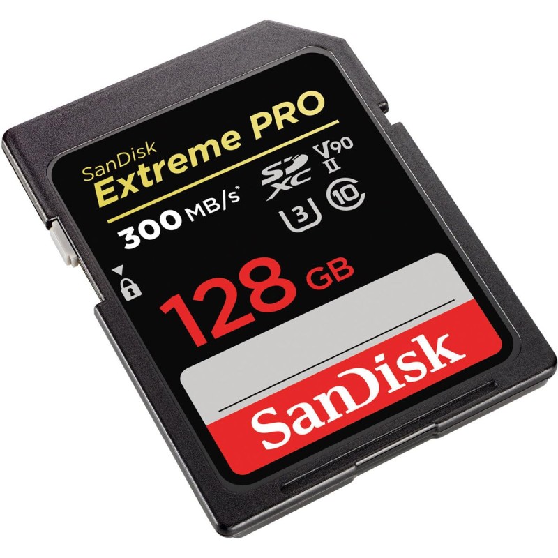 SanDisk Extreme PRO 128GB SDXC Memory Card up to 300MB/s, UHS-II, Class 10, U3, V90 for 8K Video, Black