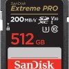 SanDisk Extreme PRO 512GB V60 UHS-II SD Cards, 280/150MB/s,V60,C10,UHS-II, for 6K Video Recording