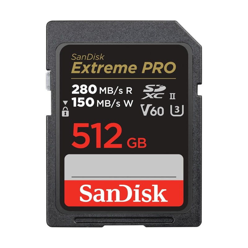 SanDisk Extreme PRO 512GB V60 UHS-II SD Cards, 280/150MB/s,V60,C10,UHS-II, for 6K Video Recording