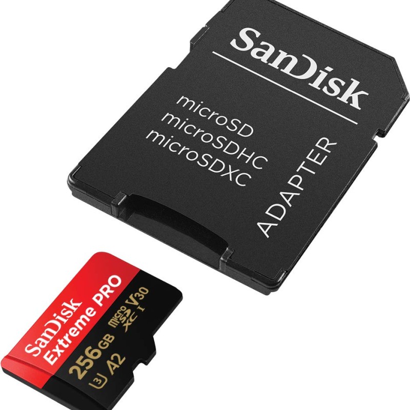 SanDisk Extreme Pro 256GB microSDXC UHS-I, V30, 200MB/s Read, 140MB/s Write, Memory Card for 4K Video on Smartphones.