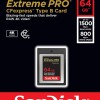 SanDisk Extreme Pro Cfexpress Type B Card,1500 MB/s R & 800 MB/s W, Black, 64GB