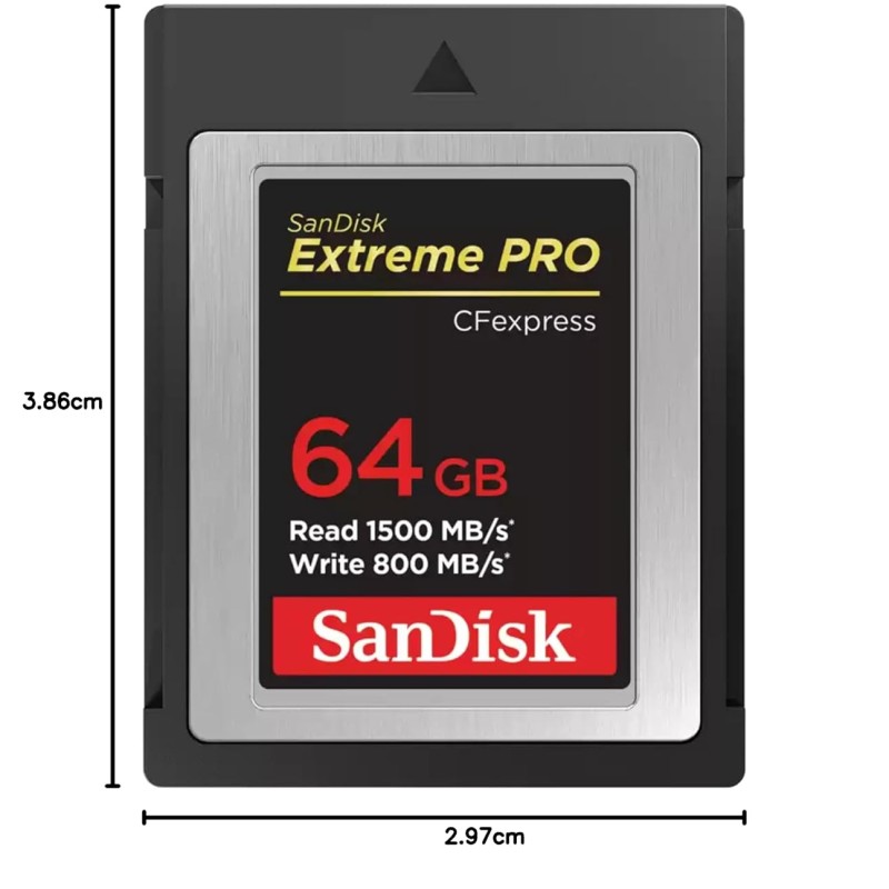 SanDisk Extreme Pro Cfexpress Type B Card,1500 MB/s R & 800 MB/s W, Black, 64GB