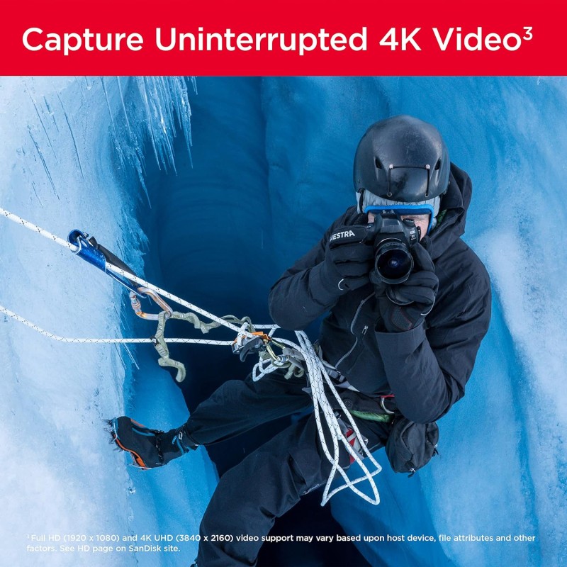 SanDisk Extreme Pro SD UHS I 128GB Card for 4K Video for DSLR and Mirrorless Cameras 200MB/s Read & 90MB/s Write