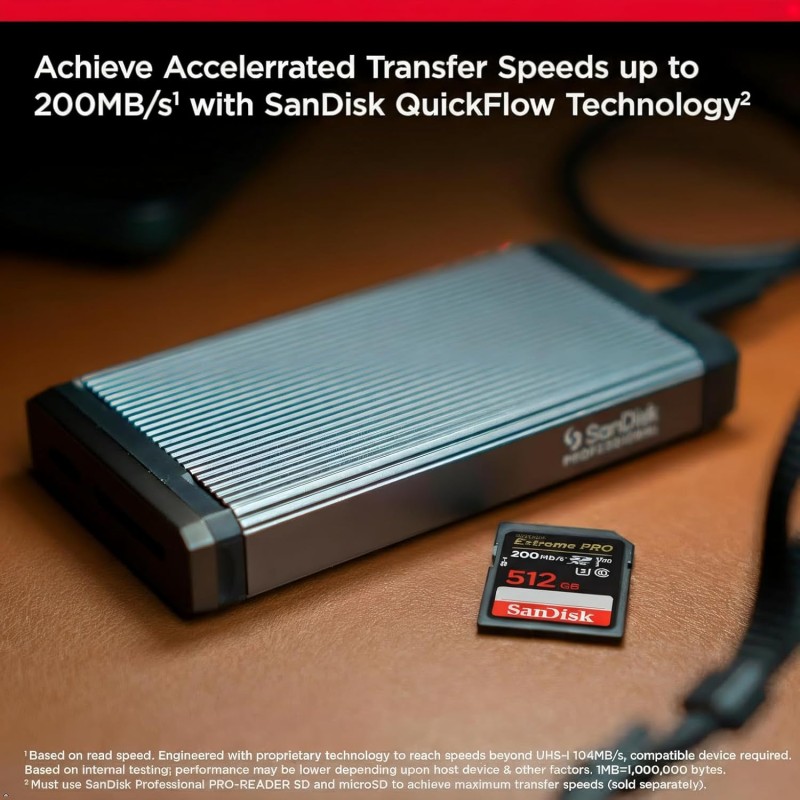 SanDisk Extreme Pro SD UHS I 512GB Card for 4K Video for DSLR and Mirrorless Cameras 200MB/s Read & 140MB/s Write