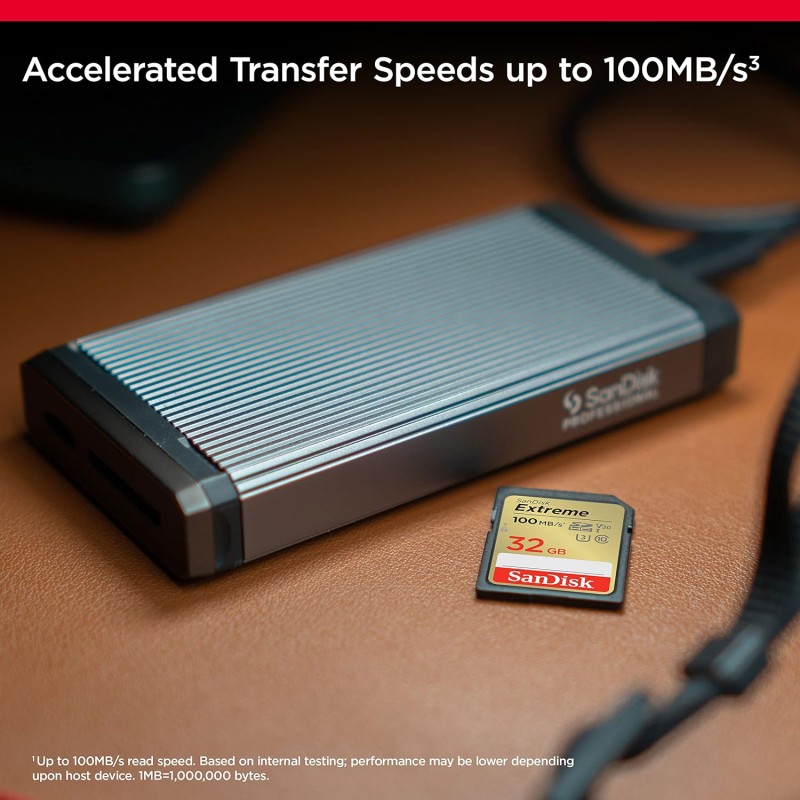 SanDisk Extreme SD UHS I 32GB Card for 4K Video for DSLR and Mirrorless Cameras 90MB/s Read Write