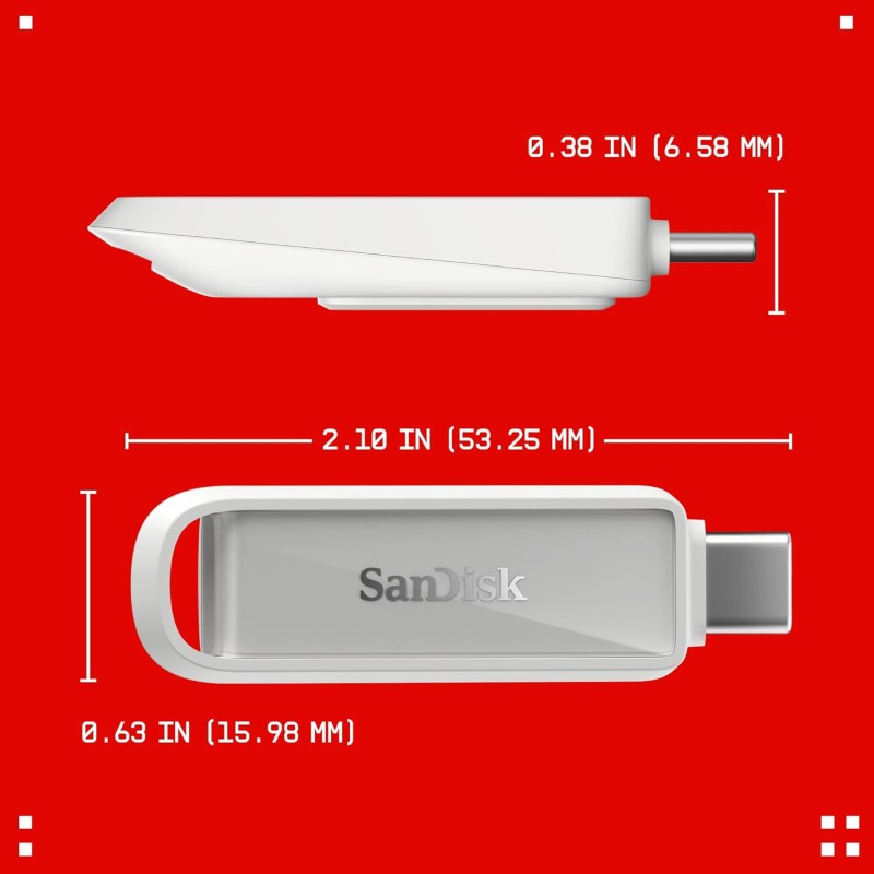 SanDisk Phone Drive with USB-C, 256GB, Upto 150 MB/s, Arctic White