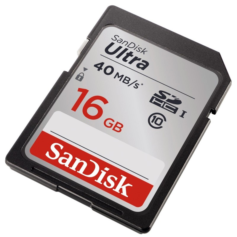 SanDisk Ultra 16GB Class 10 SDHC Memory Card Up To 40MB/s- SDSDUN-016G-G46