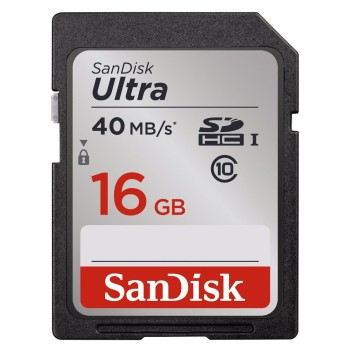 SanDisk Ultra 16GB Class 10 SDHC Memory Card Up To 40MB/s- SDSDUN-016G-G46