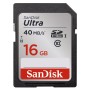 SanDisk Ultra 16GB Class 10 SDHC Memory Card Up To 40MB/s- SDSDUN-016G-G46