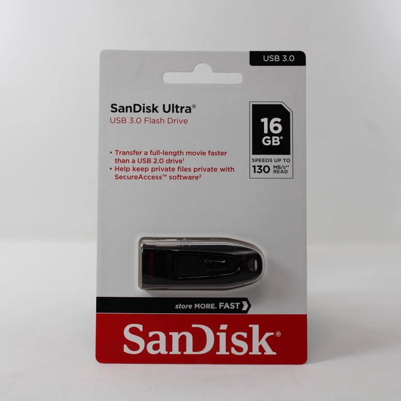 SanDisk Ultra 16GB, USB 3.0, Flash Drive, Upto 130MB/s R, Pendrive, Black (SDCZ48-016G-I35)