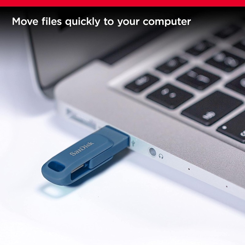 SanDisk Ultra Dual Drive Go USB Type C Pendrive for Mobile, Navy Blue, 64GB