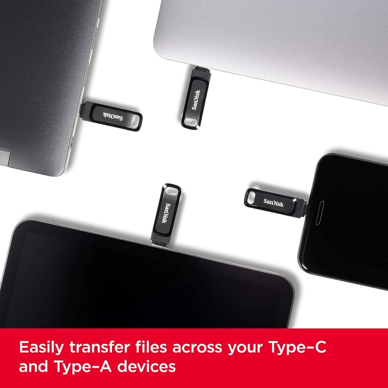 SanDisk Ultra Dual Drive Go usb3.0 Type C Pendrive for Mobile (Black, 64 GB,  - SDDDC3-064G-I35)
