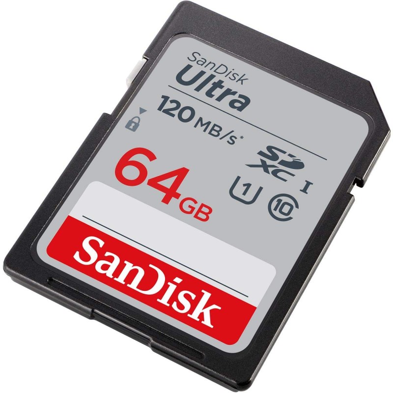 SanDisk Ultra SDXC UHS-I Card 64GB 120MB/s R, for DSLR Cameras