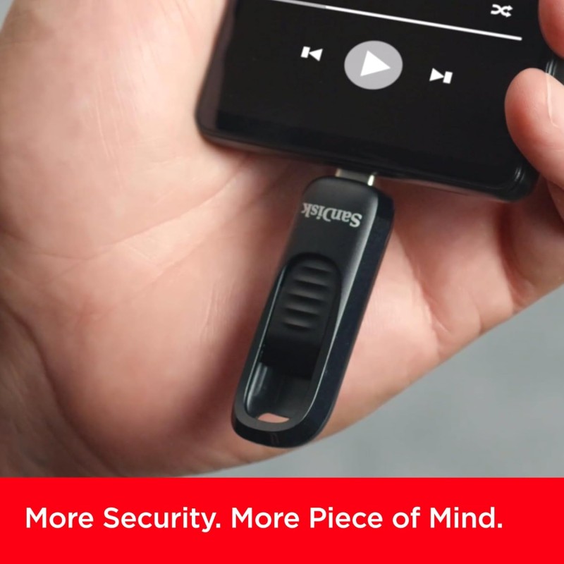 SanDisk Ultra Slider USB Type-C Flash Drive, 256GB USB 3.2 Gen 1 Performance with a Retractable Connector, Up to 400MB/s Transfer Speed