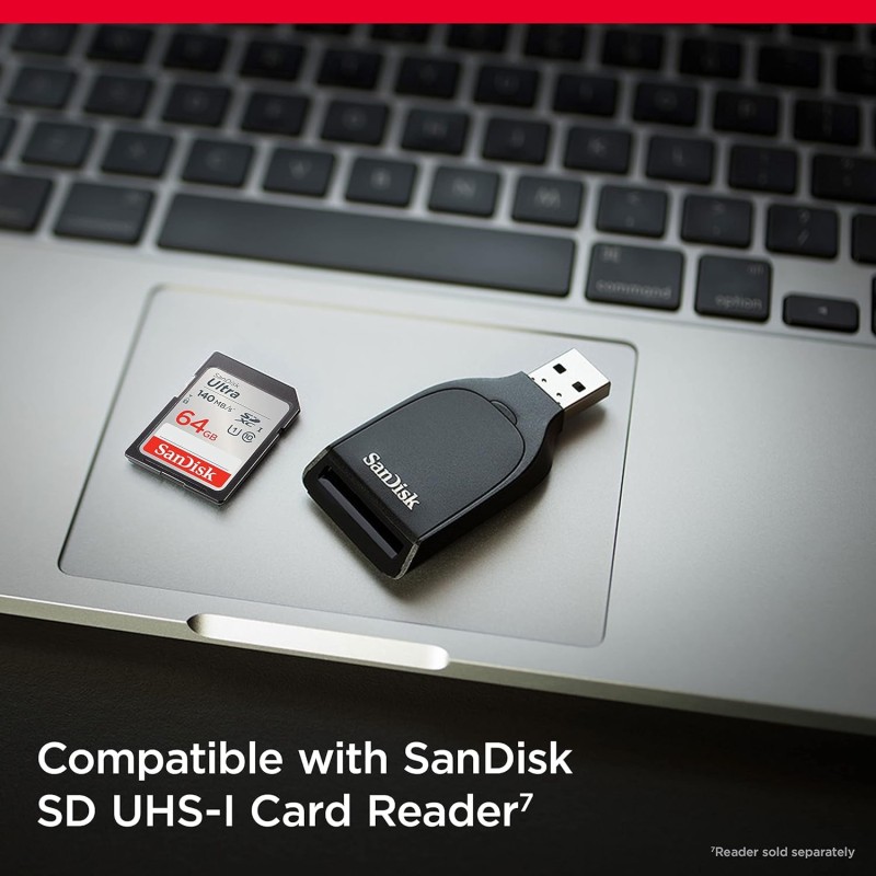 SanDisk Ultra UHS I 64GB SD Card 140MB/s for DSLR and Mirrorless Cameras SDSDUNB-064G-GN6IN