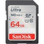 SanDisk Ultra UHS I 64GB SD Card 140MB/s for DSLR and Mirrorless Cameras SDSDUNB-064G-GN6IN