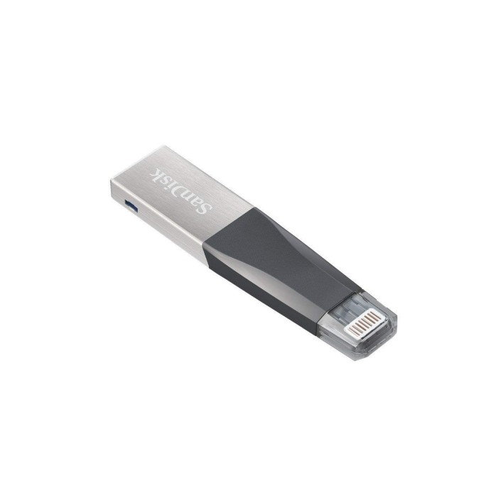 SanDisk iXpand Mini Flash Drive 128 GB OTG Drive Compatible with Desktop Computer, Tablet, Mobile, Laptop USB 3.0, Lightning Metal