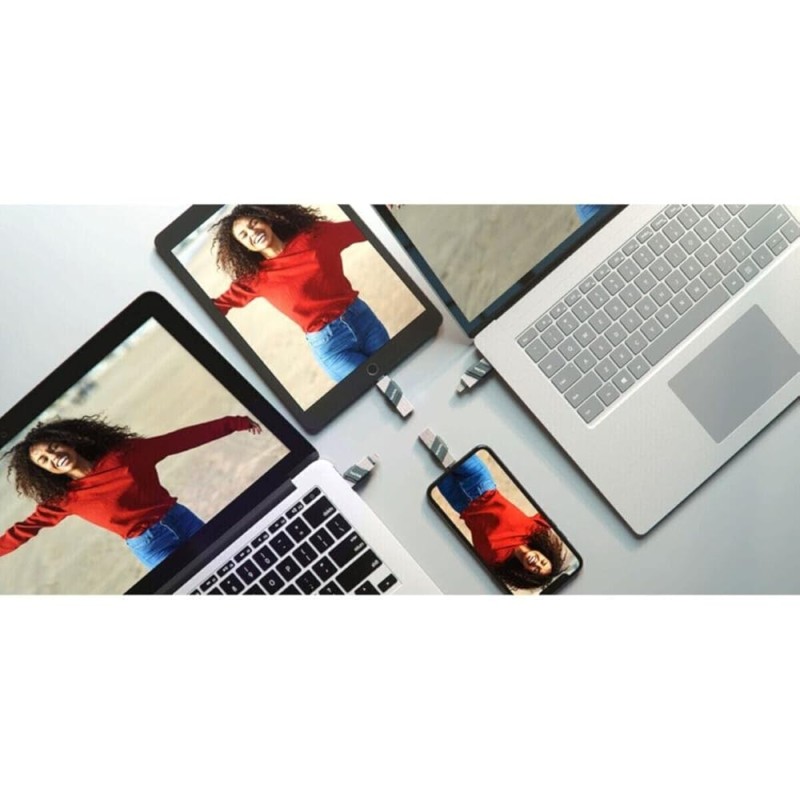 SanDisk iXpand USB 3.0 Flash Drive Flip 128GB for iOS and Windows, Metalic