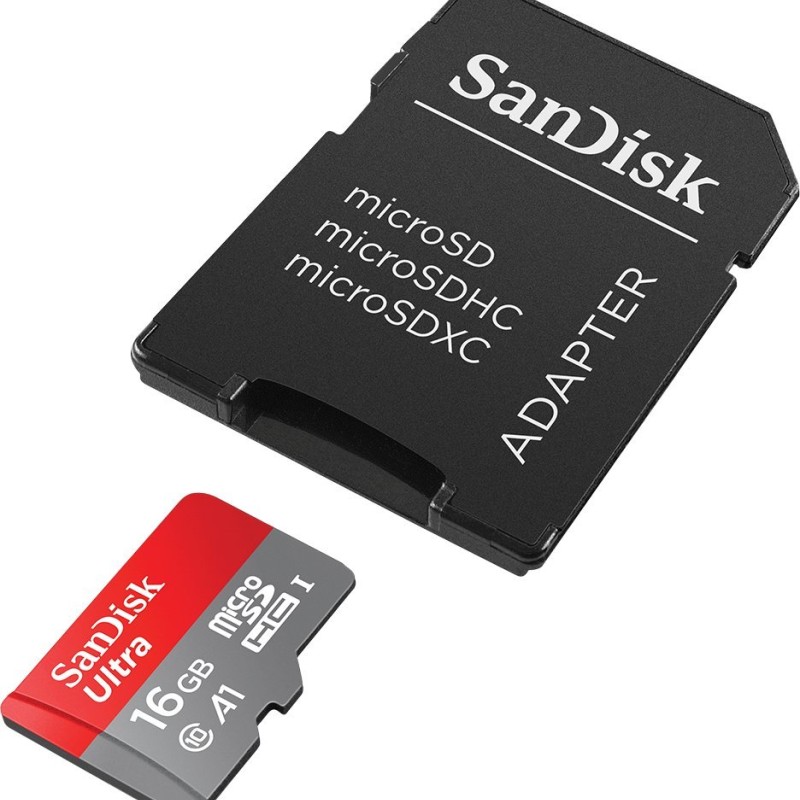 Sandisk 16GB Class 10 Ultra MicroSD UHS-A1 Card with Adapter (SDSQUAR-016G-GO61A)