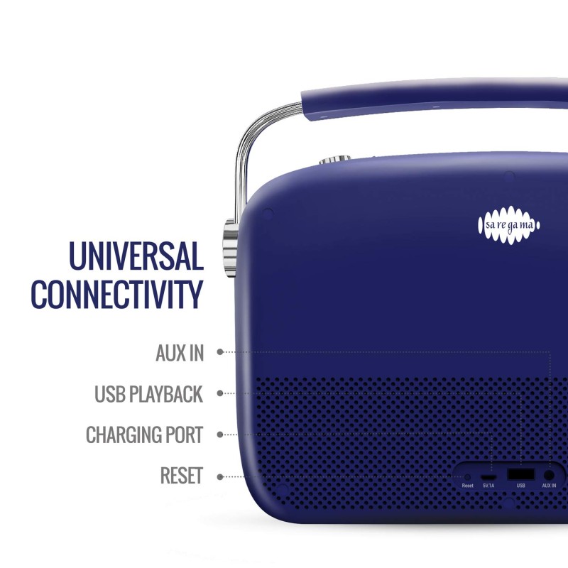 Saregama Carvaan Premium Hindi - Portable Music Player with 5000 Preloaded Songs, FM/BT/AUX (Royal Blue)